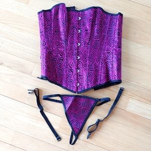 Magenta swirls corset NWOT